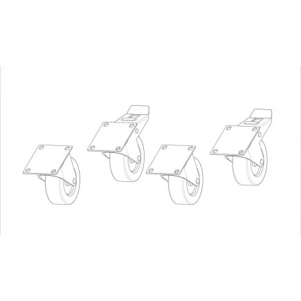 KV2 Audio Wheel kit (125mm) Zestaw kółek 125cm